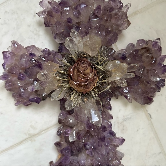 Amethyst & quartz CROSS - Picture 2 of 10